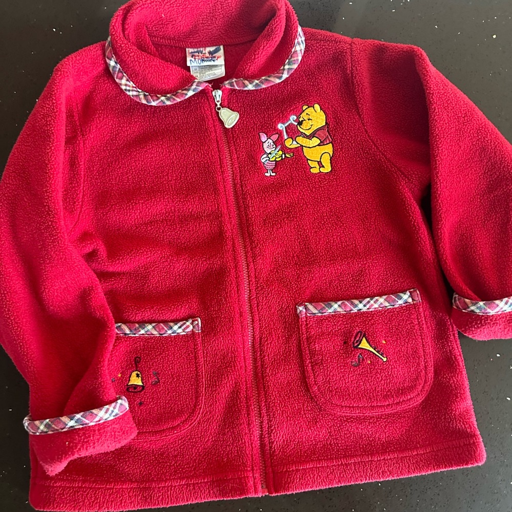Disney Red Fleece Jacket with Winnie the Pooh and Piglet